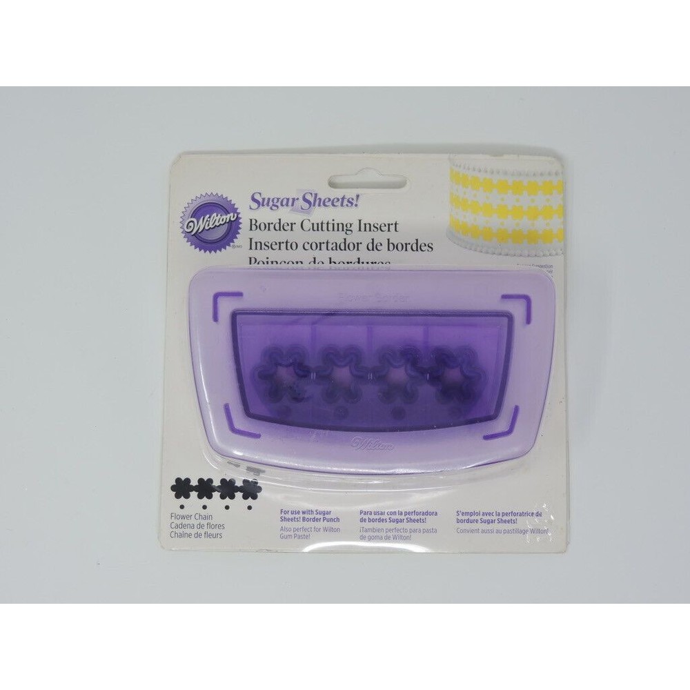 Wilton Sugar Sheets Border Cutting Insert Flower Chain Discontinued Cake Decor